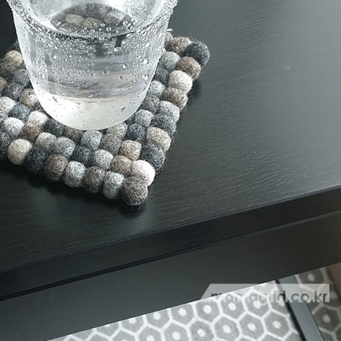 양모 펠트 코스터 - 컵받침 잔받침 사각 (그레이) 10cm